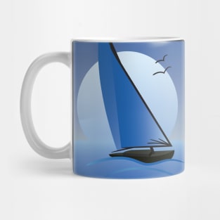 Sailboat with a Blue Moon Mug